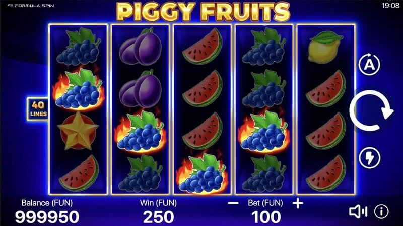 Piggy Fruits - spilstart i hovedspiltilstand